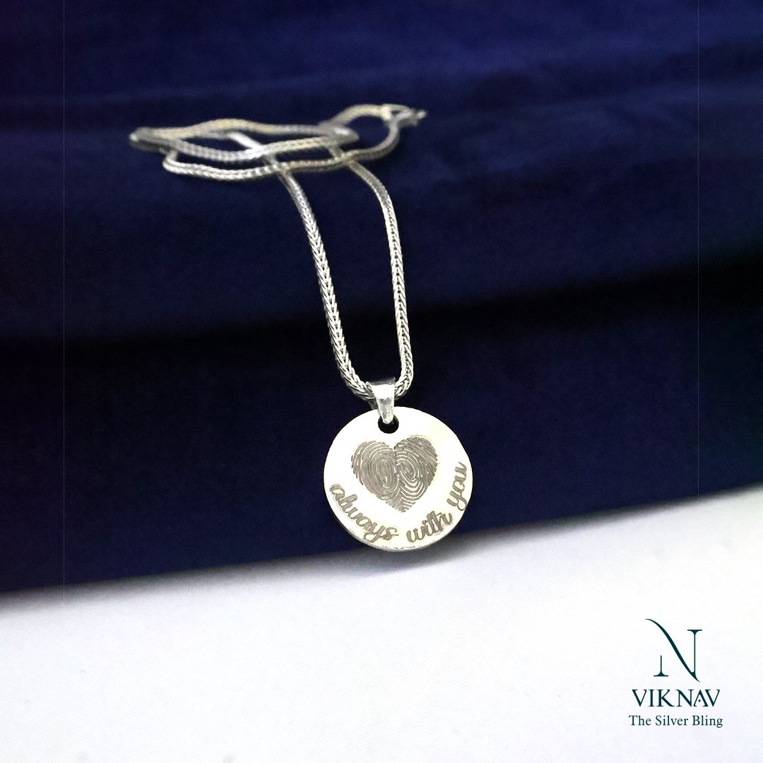 Customised Fingerprint and Footprint Pendant Chain