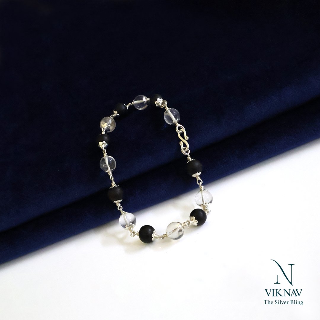 Handmade Karungali (Ebony) with Spadigam  Bracelet